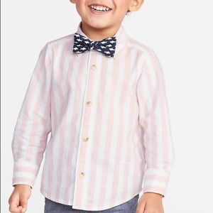 Old Navy Long Sleeve Pink Stripe Shirt w/Bow Tie